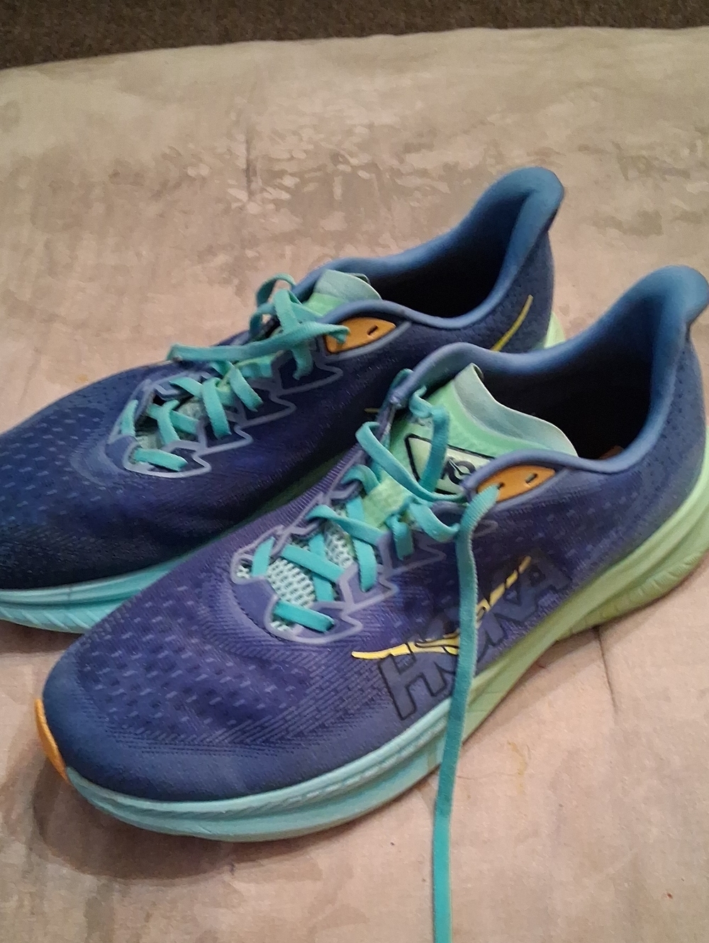 Hoka One One Blue and Teal Running Shoes